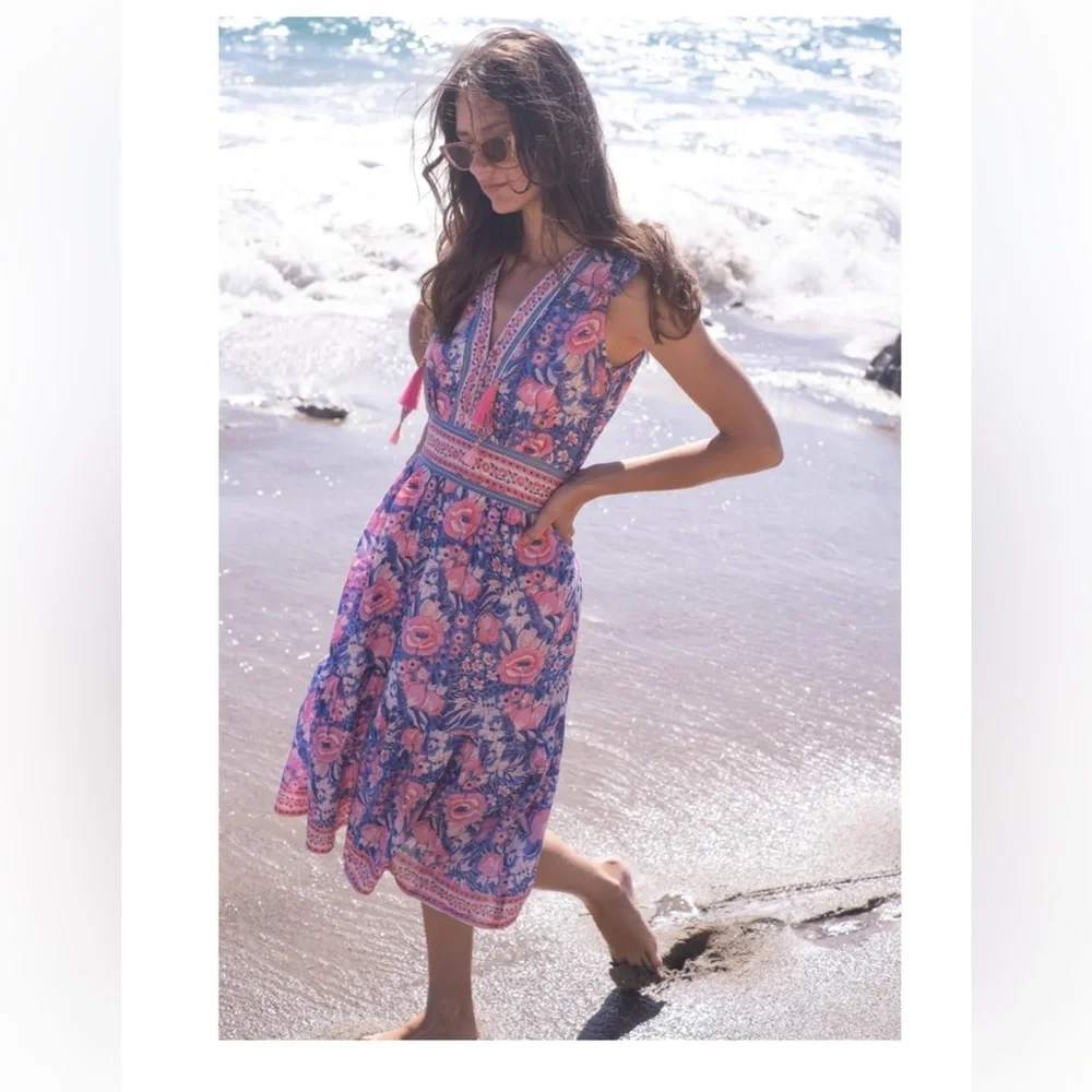 Alicia Bell silk cotton Annabelle Midi Dress- Cotton size XS - Picture 12 of 12